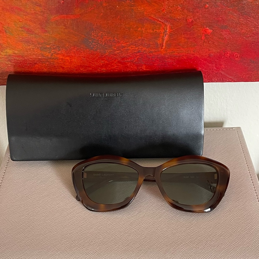 Saint Laurent Brown Tortoise Sunglasses